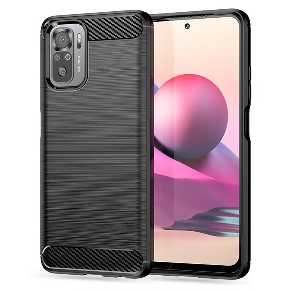 Etui Tech-Protect TPUCarbon POCO M5s/Redmi Note 10/10s Fekete