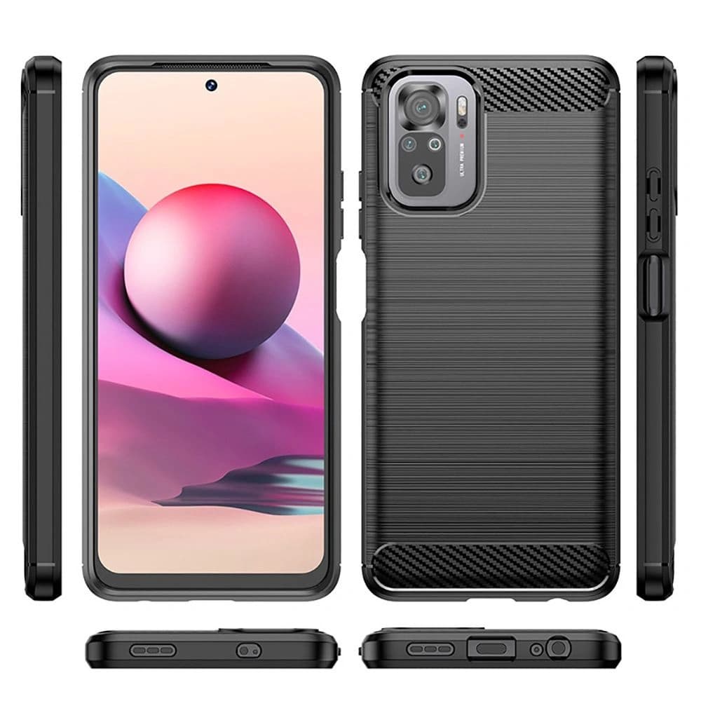 Etui Tech-Protect TPUCarbon POCO M5s/Redmi Note 10/10s Fekete - 2