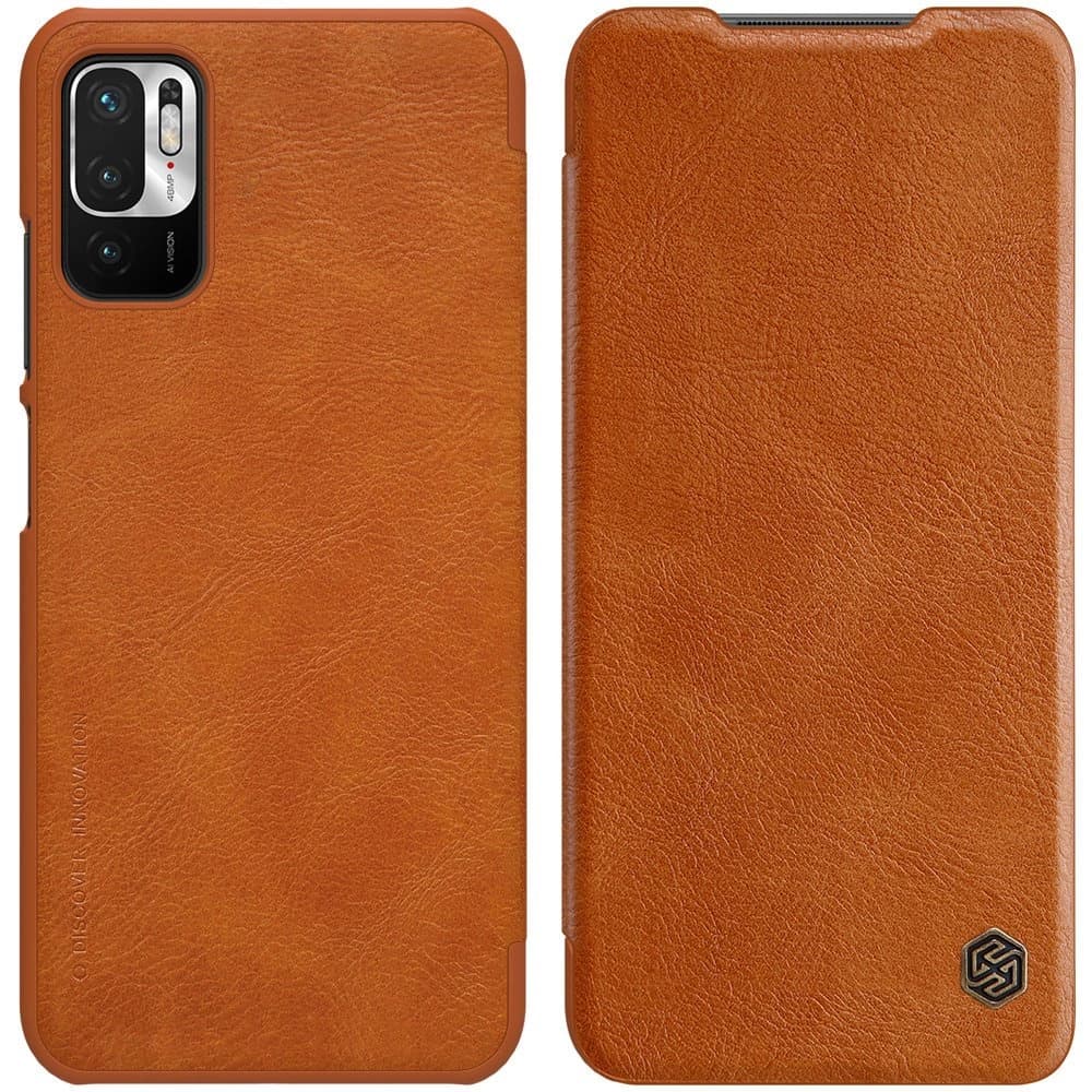 Etui Nillkin Qin Xiaomi Redmi Note 10 5G marron