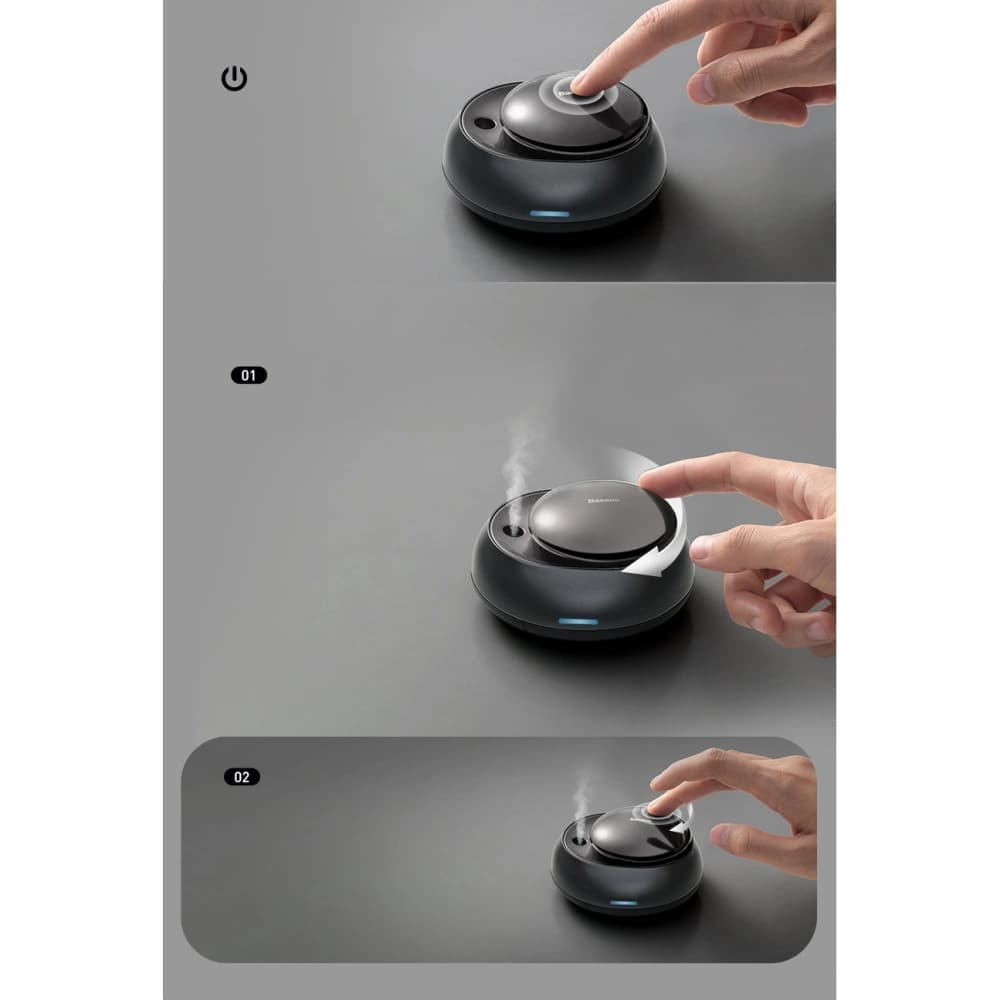 Auto osvěžovač vzduchu Baseus + 2 náplně (Frezia + Bazalka s mandarinkou) + černý USB-C kabel 1m - 20