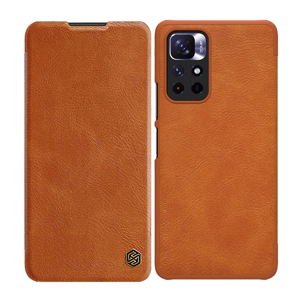 Etui Nillkin Qin Xiaomi Redmi Note 11S 5G/11T 5G/Poco M4 Pro 5G barna