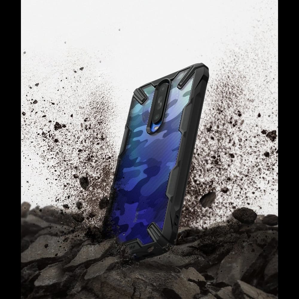 Etui Ringke Fusion-X Design Pocophone X2/Redmi K30 Camo (Moro) Negru - 6