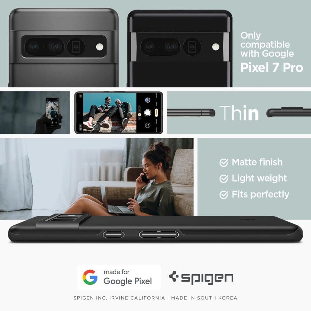 Case Spigen Thin Fit Google Pixel 7 Pro Schwarz - 12