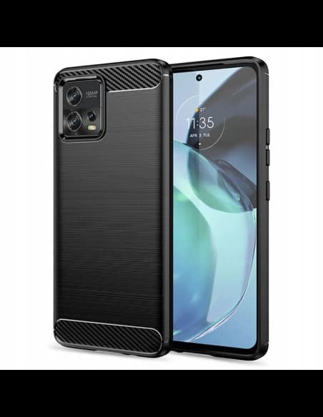 Etui Tech-Protect TPUCarbon Motorola Moto G72 Fekete