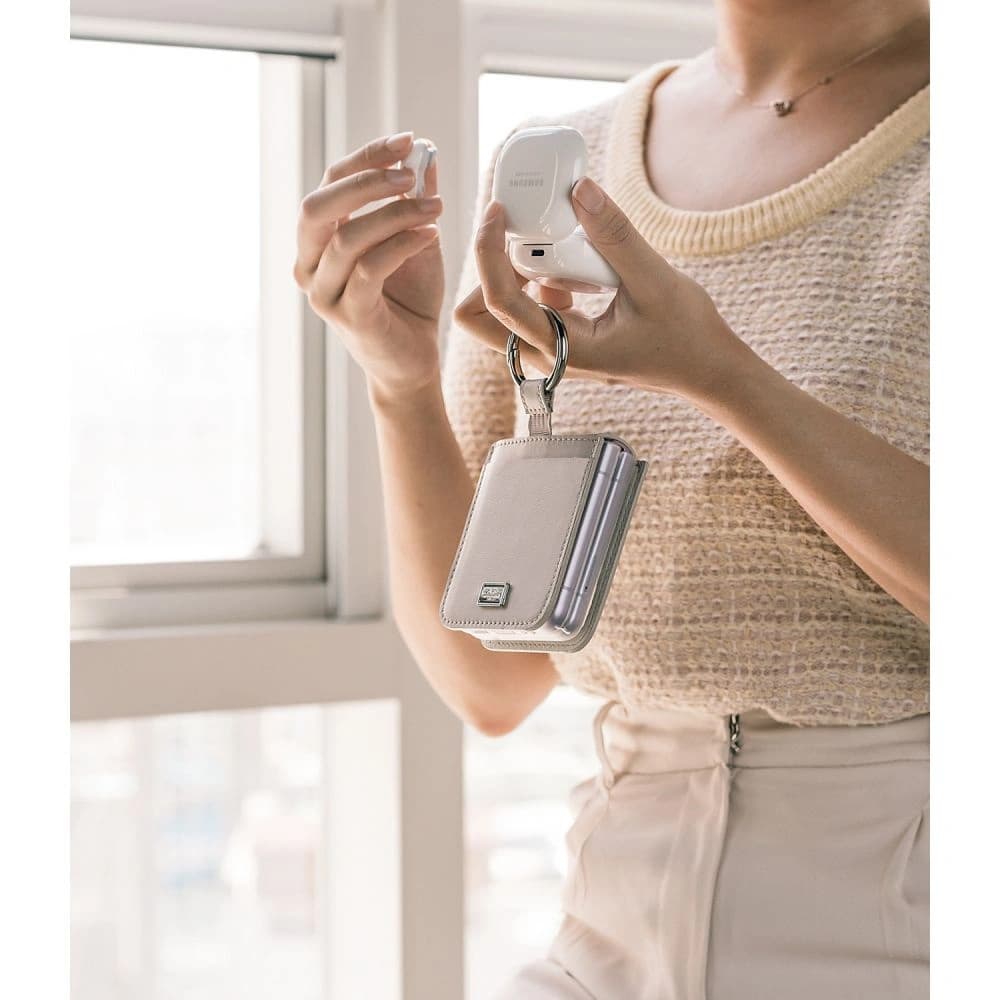 Case Ringke Signature Folio Samsung Galaxy Z Flip 4 Taubengrau - 9