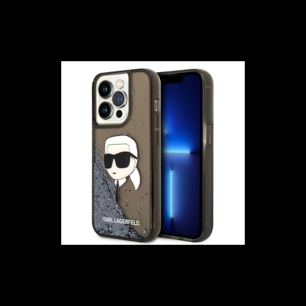 Etui Karl Lagerfeld KLHCP14XLNKHCK Apple iPhone 14 Pro Max negru/black hardcase Glitter NFT Karl Head