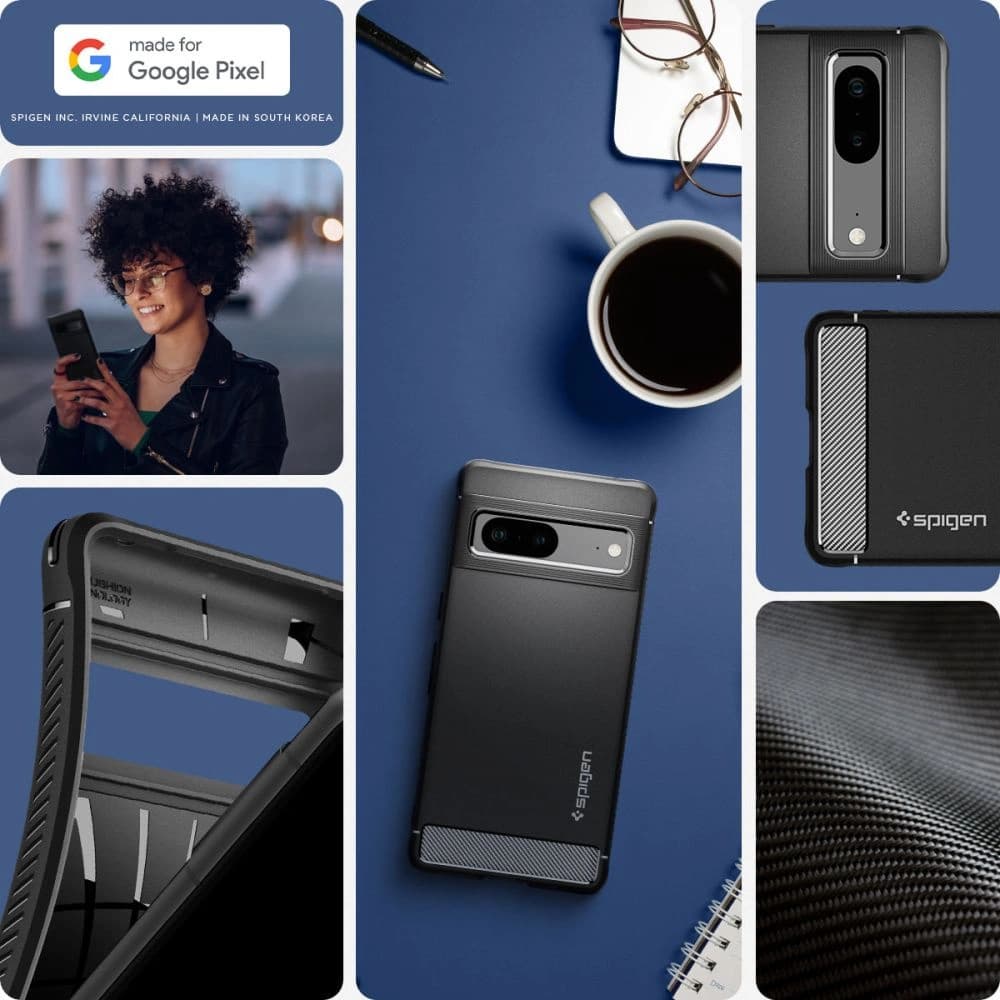 Case Spigen Rugged Armor Google Pixel 7 Matt Schwarz - 16
