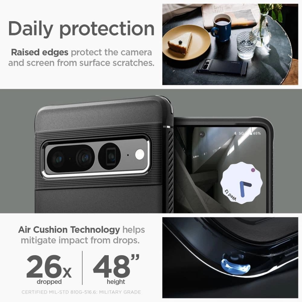 Case Spigen Rugged Armor Google Pixel 7 Pro Matte Schwarz - 14