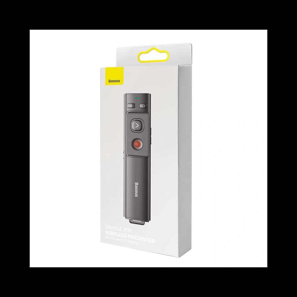 Multifunktionsfernbedienung Baseus Orange Dot für Präsentationen, mit grünem Laserpointer, akkubetrieben (grau) - 8