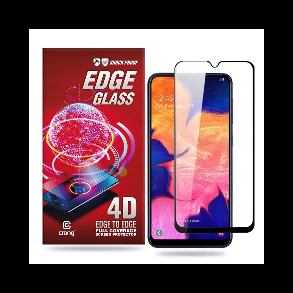 Edzett üveg Crong Edge Glass 4D Full Glue Samsung Galaxy A10