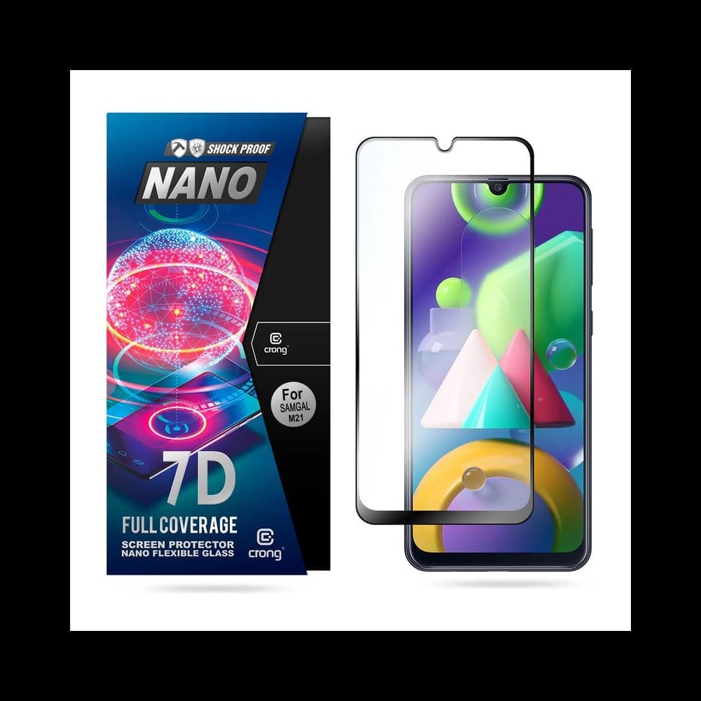 Hybriertes Glas Crong 7D Nano Flexibles Glas Samsung Galaxy M21
