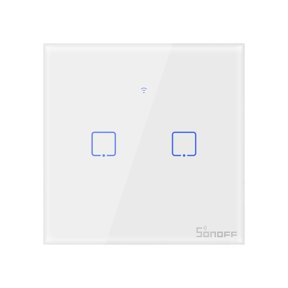 Touch Light Switch WiFi + RF 433 Sonoff T1 EU TX (2-Kanal)