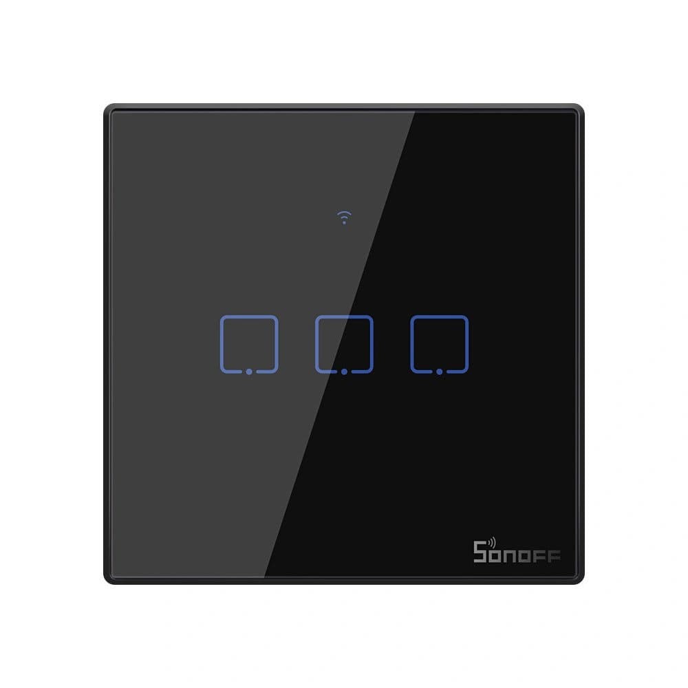 Touch light switch WiFi + RF 433 Sonoff T3 EU TX (3-channel) black