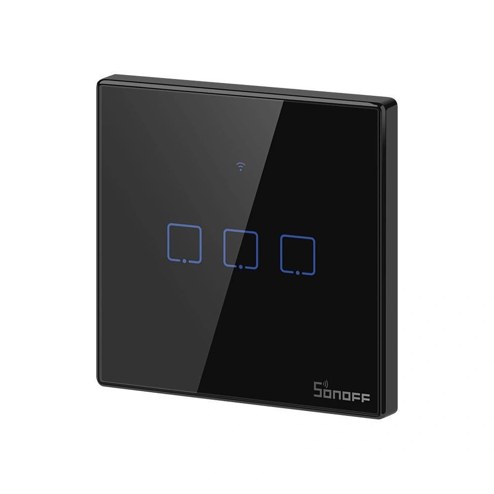 Touch light switch WiFi + RF 433 Sonoff T3 EU TX (3-channel) black - 2