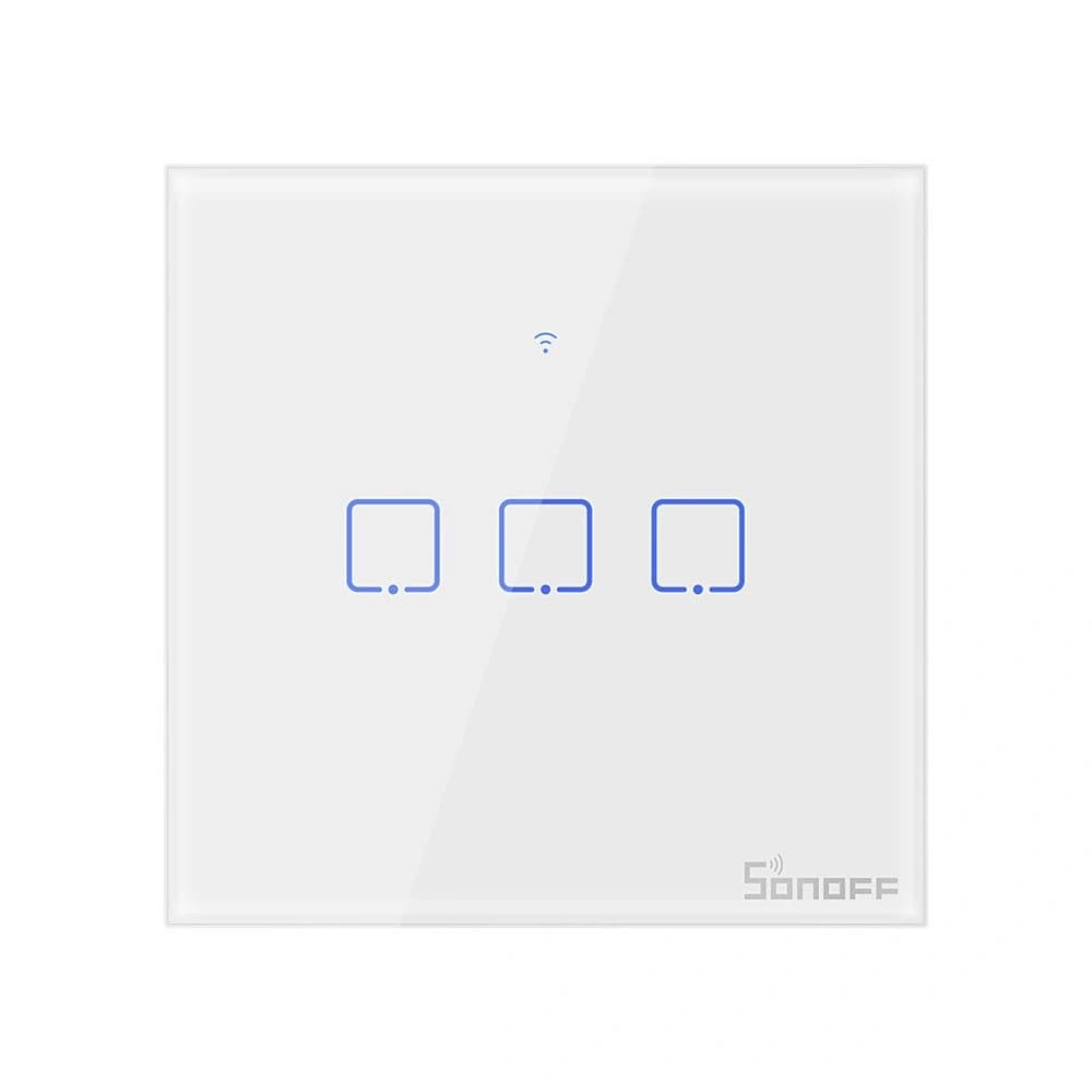 Touch light switch WiFi + RF 433 Sonoff T1 EU TX (3-channel) white