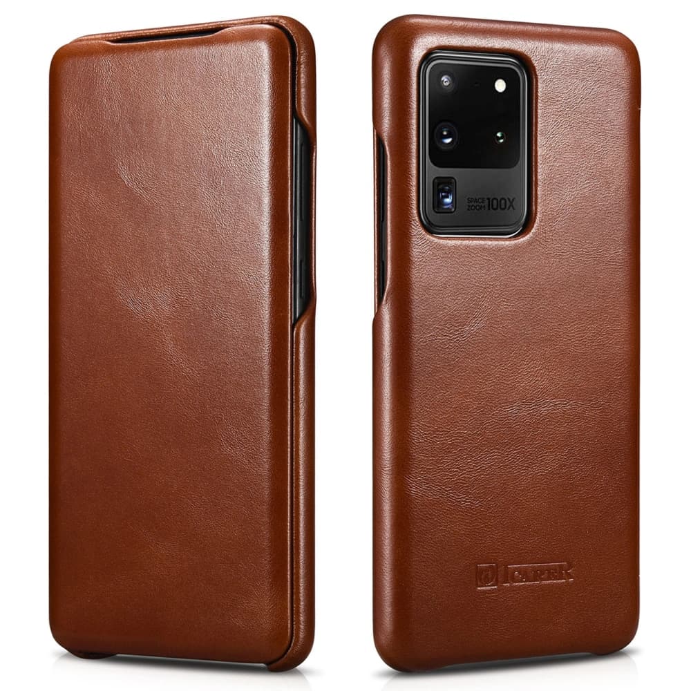 iCarer Curved Edge Vintage Folio Samsung Galaxy S20 Ultra brown