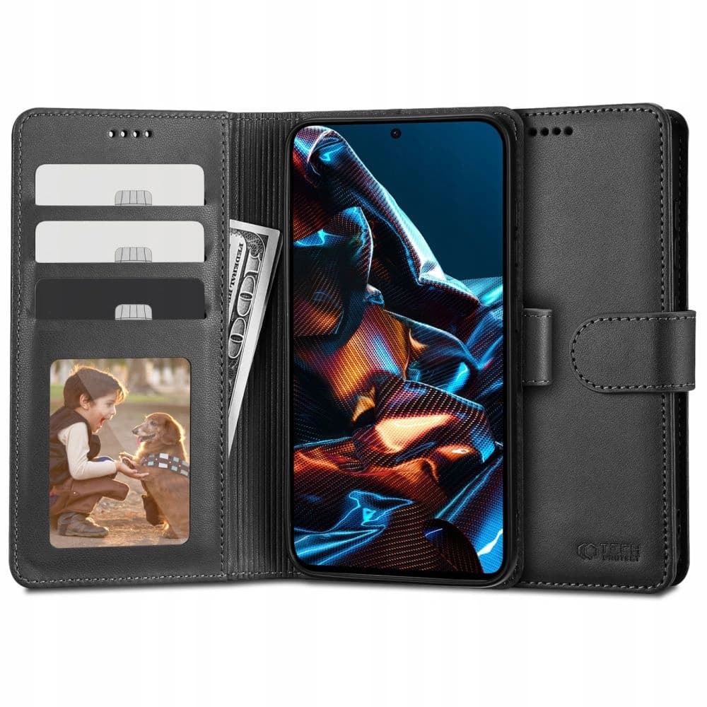 Etui Tech-Protect Wallet Xiaomi Redmi Note 12 Pro/POCO X5 Pro 5G Negru
