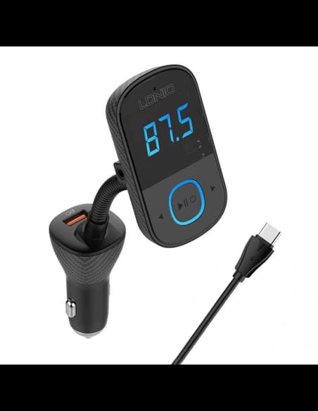 Transmițător FM LDNIO C705Q Bluetooth 2xUSB-A, USB-C + cablu USB-C