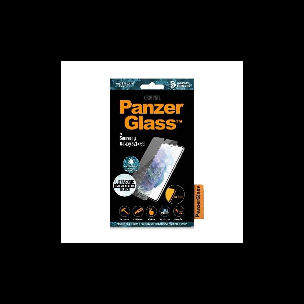 Tvrzené sklo PanzerGlass E2E Microfracture Samsung Galaxy S21+ Plus Case Friendly Finger Print AntiBacterial černý/black - 4