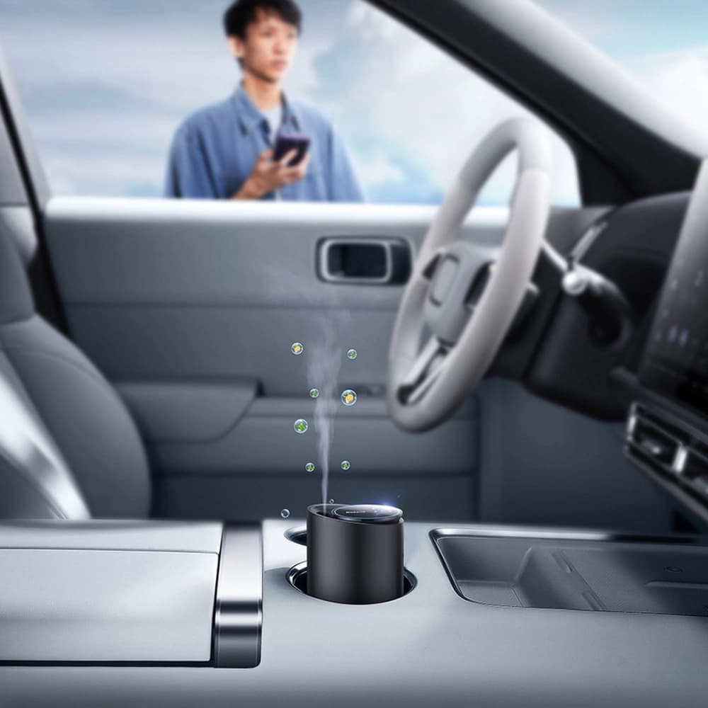 Automobilový osvěžovač vzduchu Baseus černý (bílý čaj / šťavnatý broskev) + kabel USB-C 1m - 21