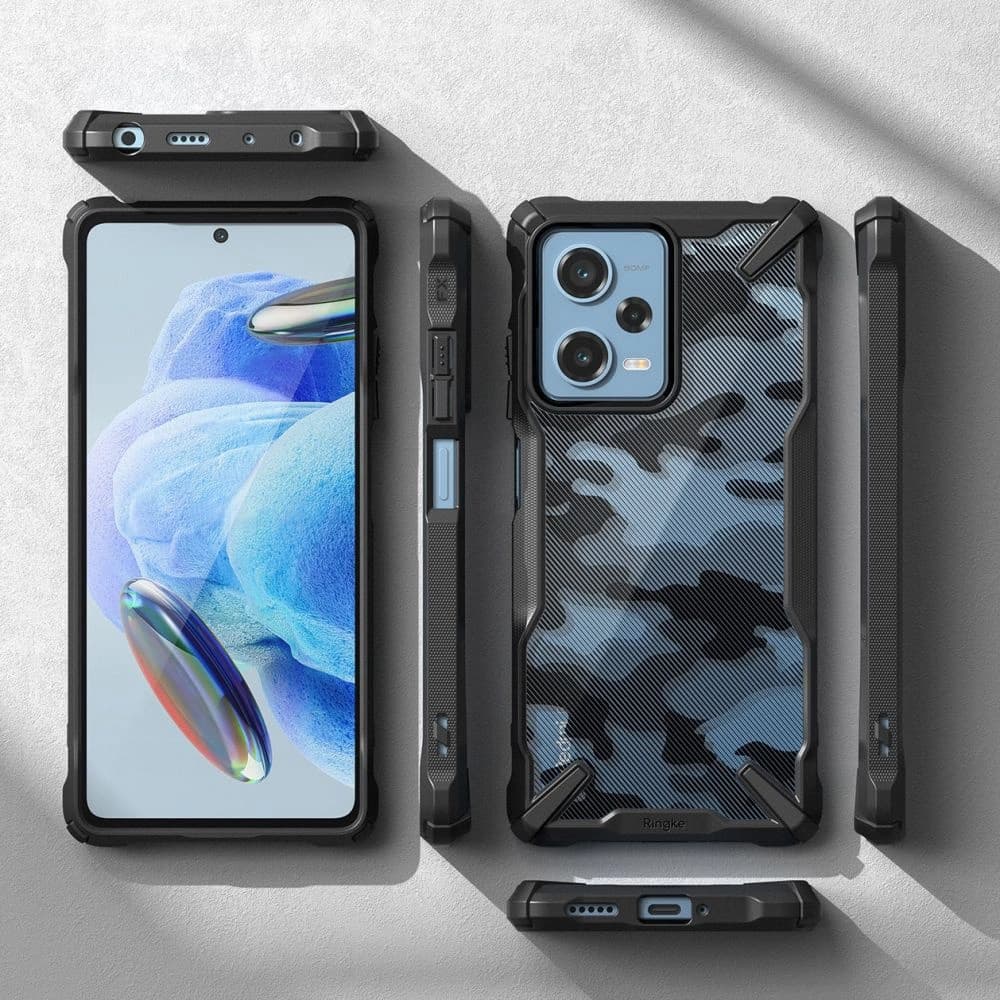 Etui Ringke Fusion-X Design Xiaomi Redmi Note 12 Pro 5G/POCO X5 Pro 5G Camo (Moro) černé - 5