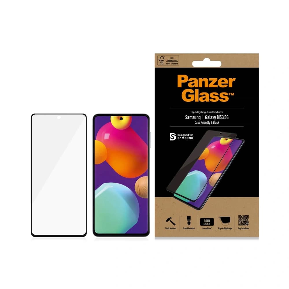 Tvrzené sklo PanzerGlass E2E Regular Samsung Galaxy M53 Case Friendly černé/black