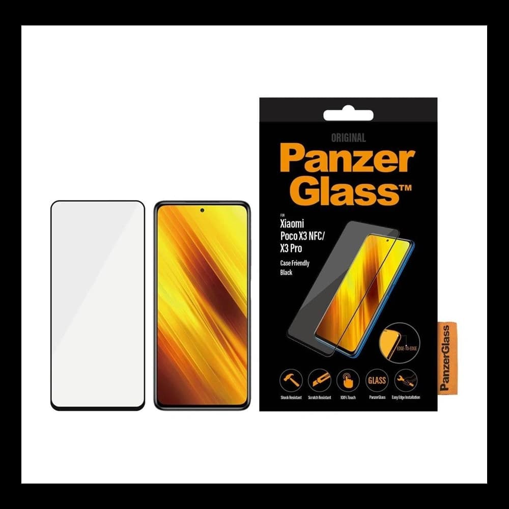 PanzerGlass Xiaomi Tempered Glass E2E Regular Poco X3 NFC/X3 Pro Case Friendly schwarz/schwarz