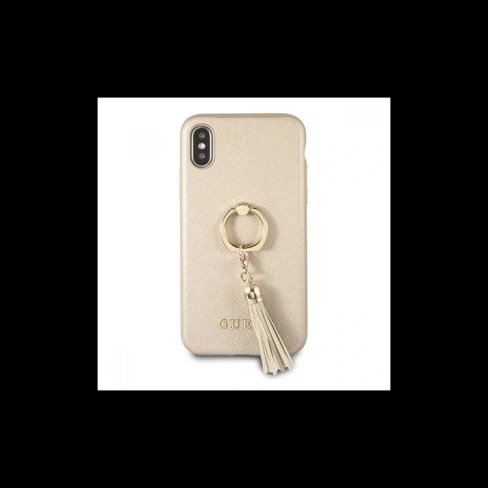 Etui Guess GUHCI65RSSABE Apple iPhone XS Max bej hardcase Saffiano cu suport pentru deget - 2