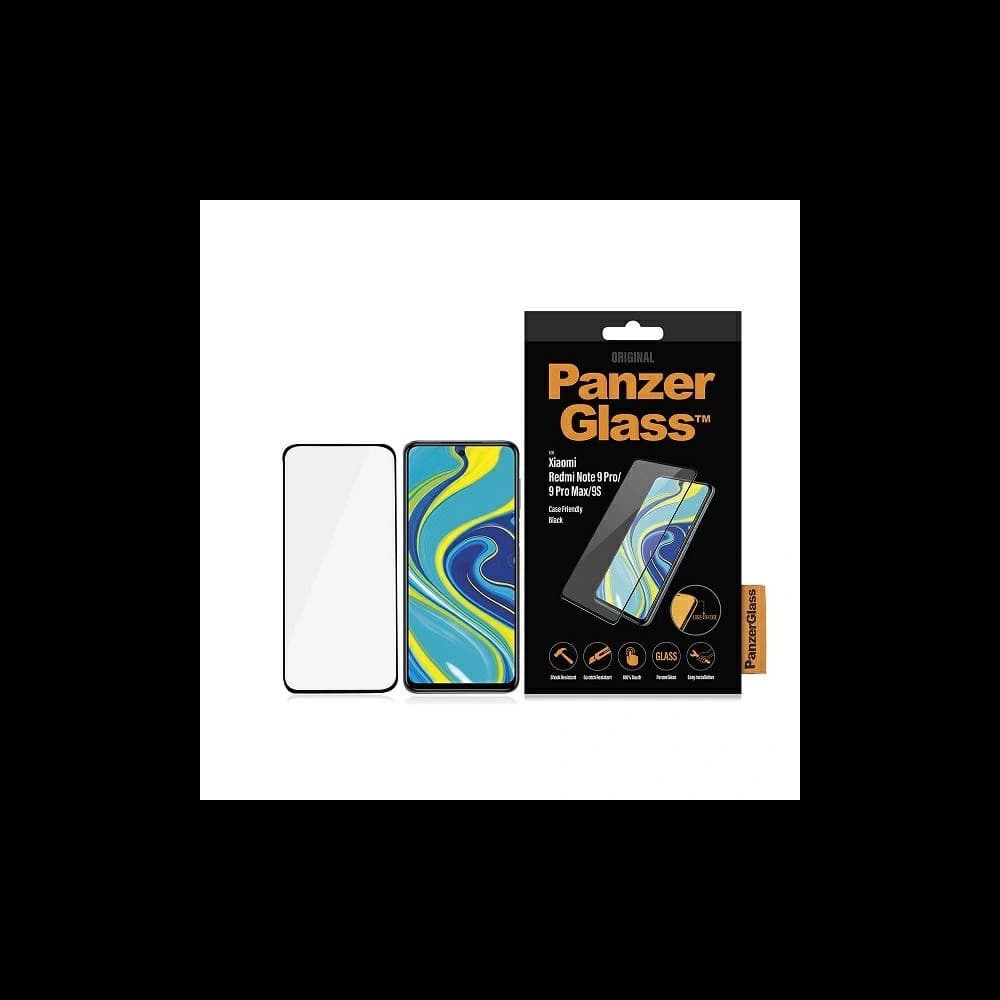 PanzerGlass Xiaomi Tempered Glass E2E Regular Redmi Note 9S/9 Pro/9 Pro Max Case Friendly schwarz/schwarz