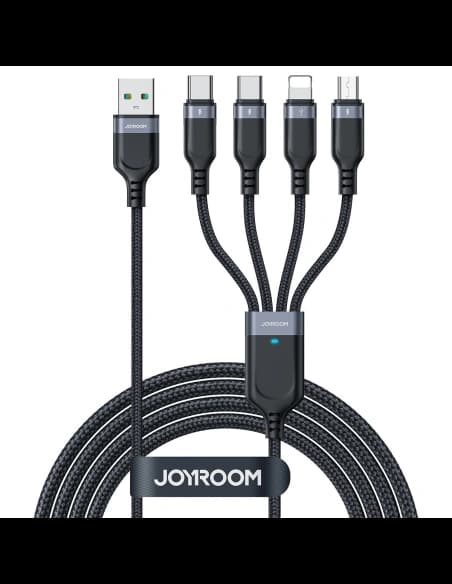 Joyroom 1.2m Kabel S-1T4018A18 4in1 USB-A/2x USB-C - Lightning - microUSB schwarz