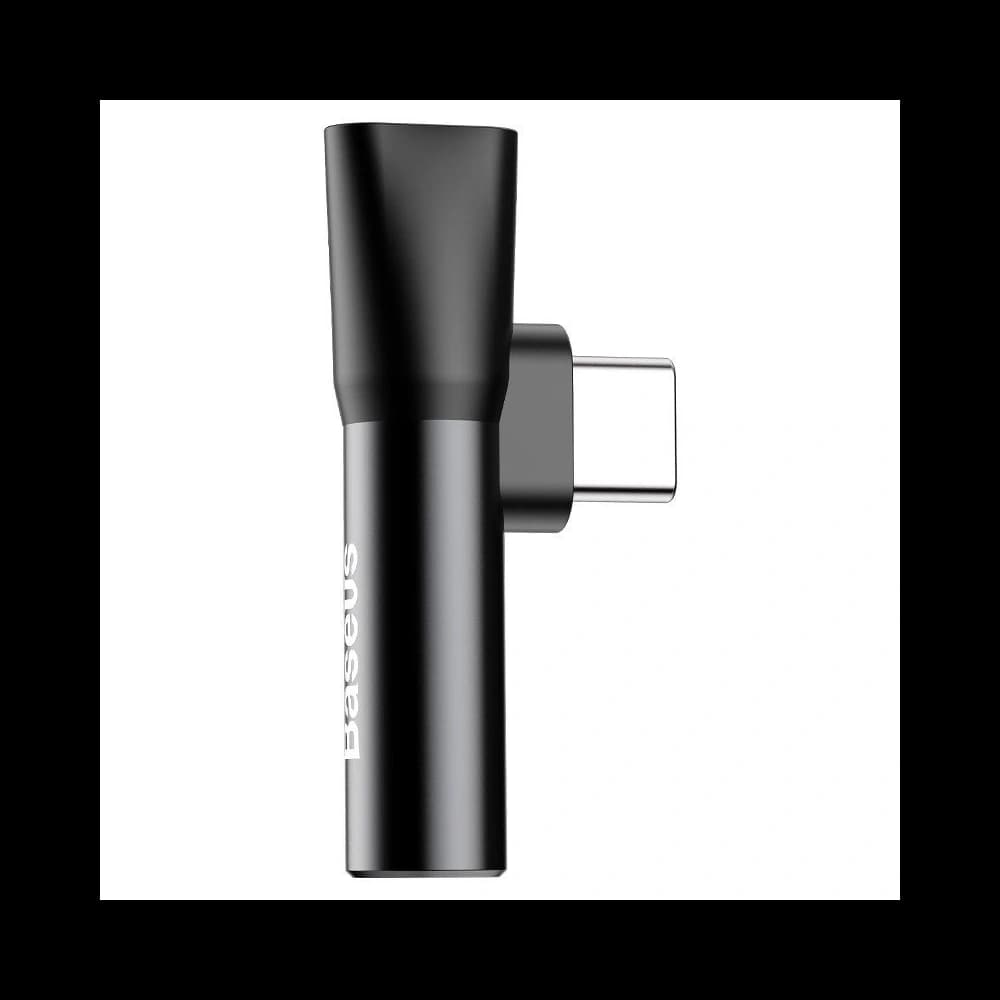 Adaptér Audio Baseus USB-C na Mini Jack 3.5mm + USB-C (černý) - 2