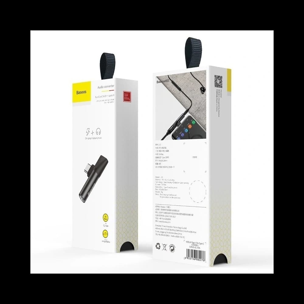 Adaptér Audio Baseus USB-C na Mini Jack 3.5mm + USB-C (černý) - 6