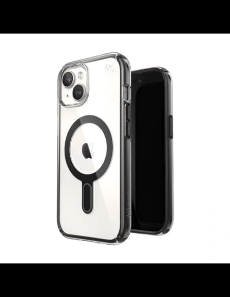 Speck Apple Carcasă Presidio Perfect-Clear ClickLock MagSafe iPhone 15 (transparent/negru glazurat/gri)