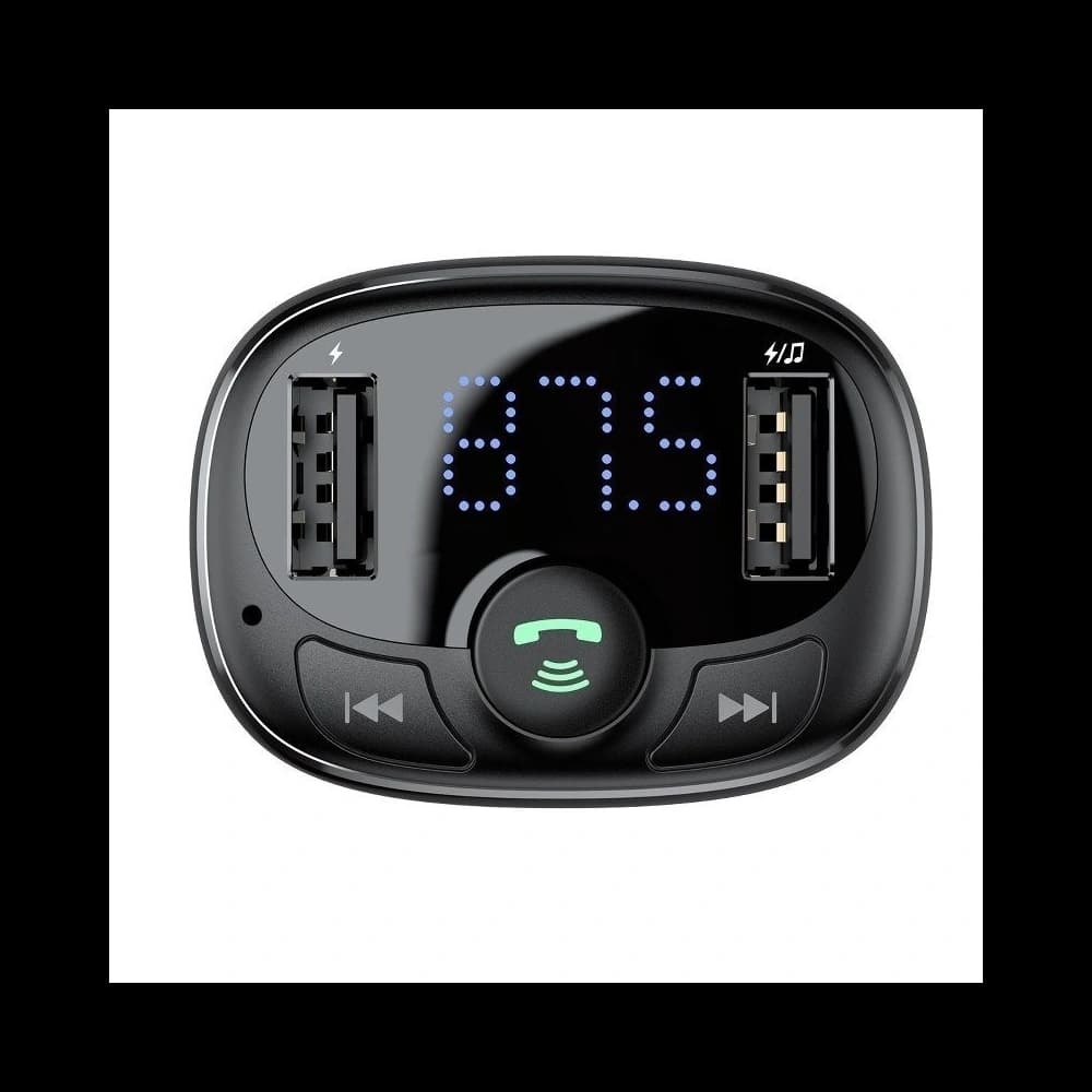 Transmițător FM Baseus T tip Bluetooth 2xUSB microSD Negru - 4