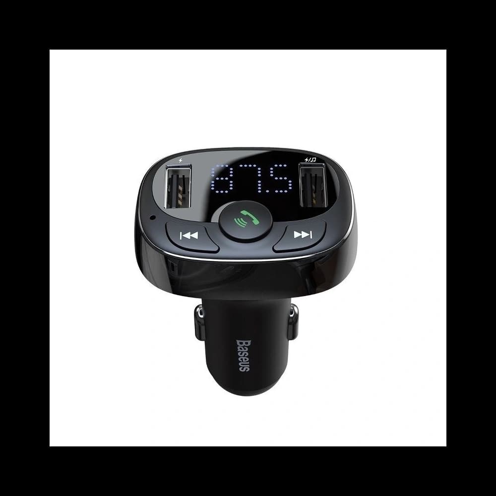 Transmițător FM Baseus T tip Bluetooth 2xUSB microSD Negru - 5