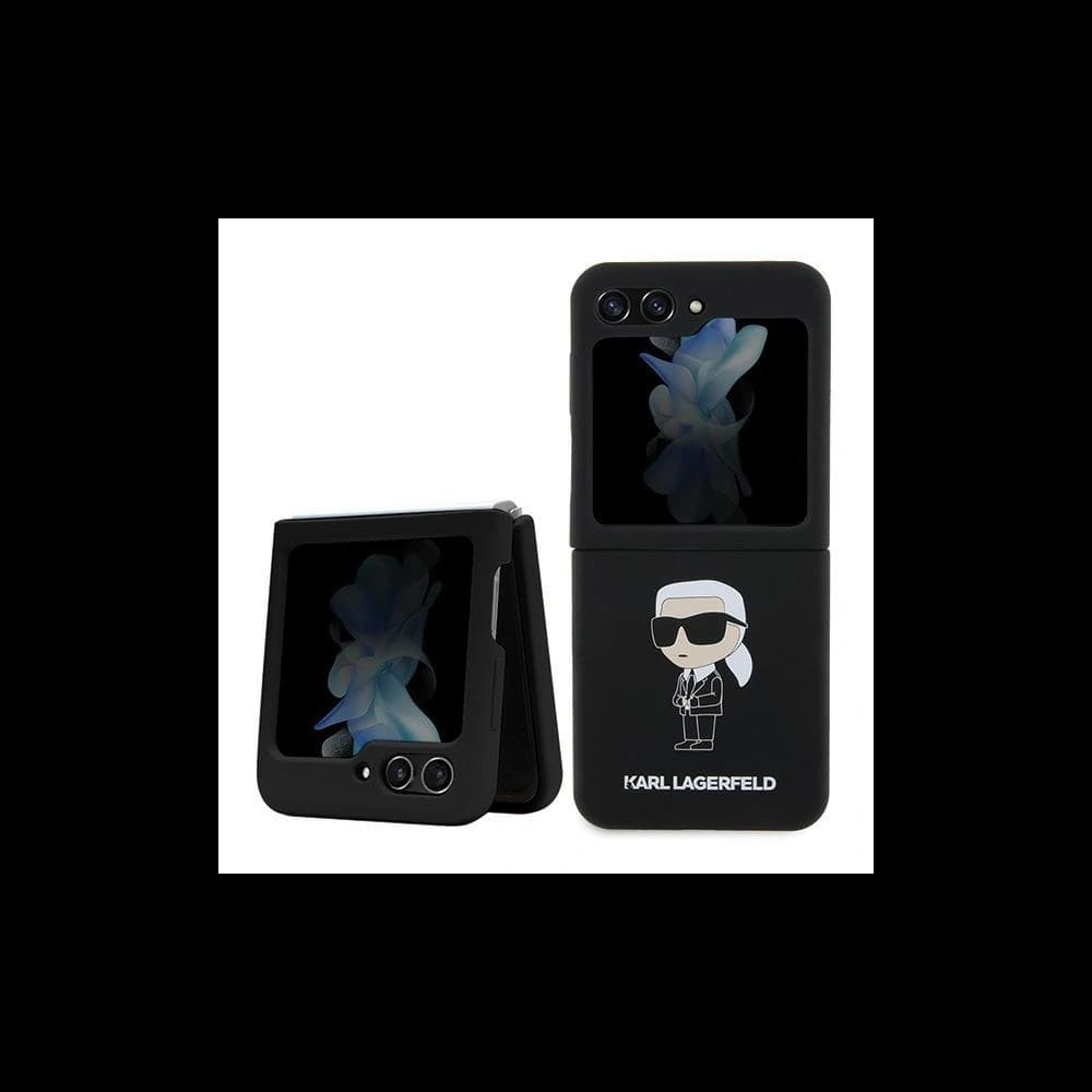 Case Karl Lagerfeld KLHCZF5SNIKBCK Samsung Galaxy Z Flip5 Hardcase Silikon Ikonik schwarz/black