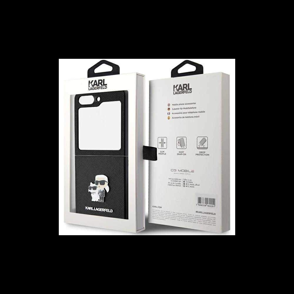 Case Karl Lagerfeld KLHCZF5SAKCNPK Samsung Galaxy Z Flip5 Hardcase Saffiano Karl&Choupette Pin schwarz/black - 8