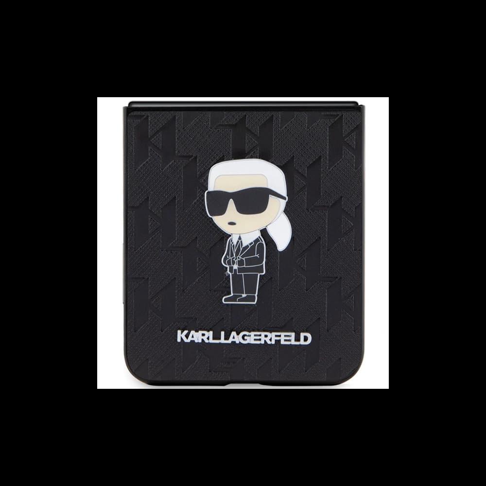 Etui Karl Lagerfeld KLHCZF5SAPKINPK Samsung Galaxy Z Flip5 kemény tok Saffiano Monogram Ikonik Pin fekete/black - 5