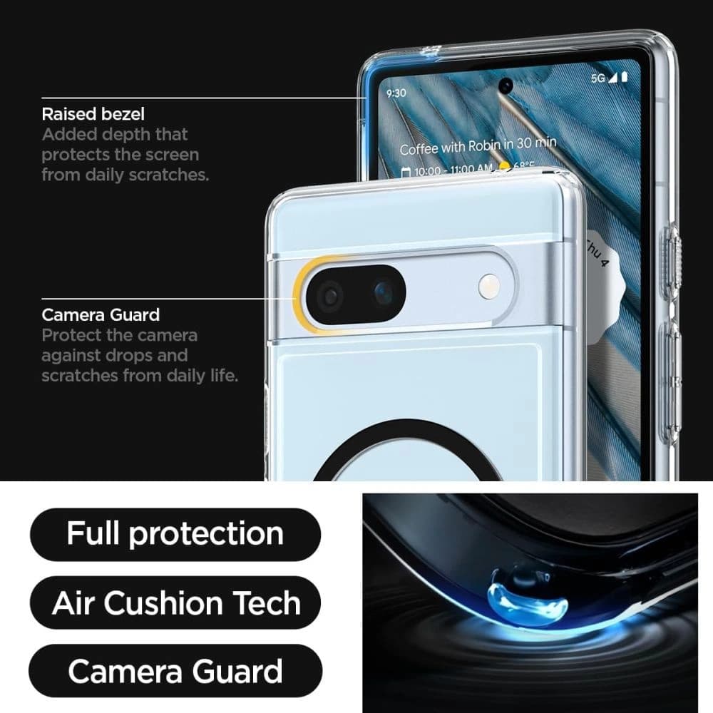 Case Spigen Ultra Hybrid Onetap Ring MagSafe Google Pixel 7a Schwarz - 14