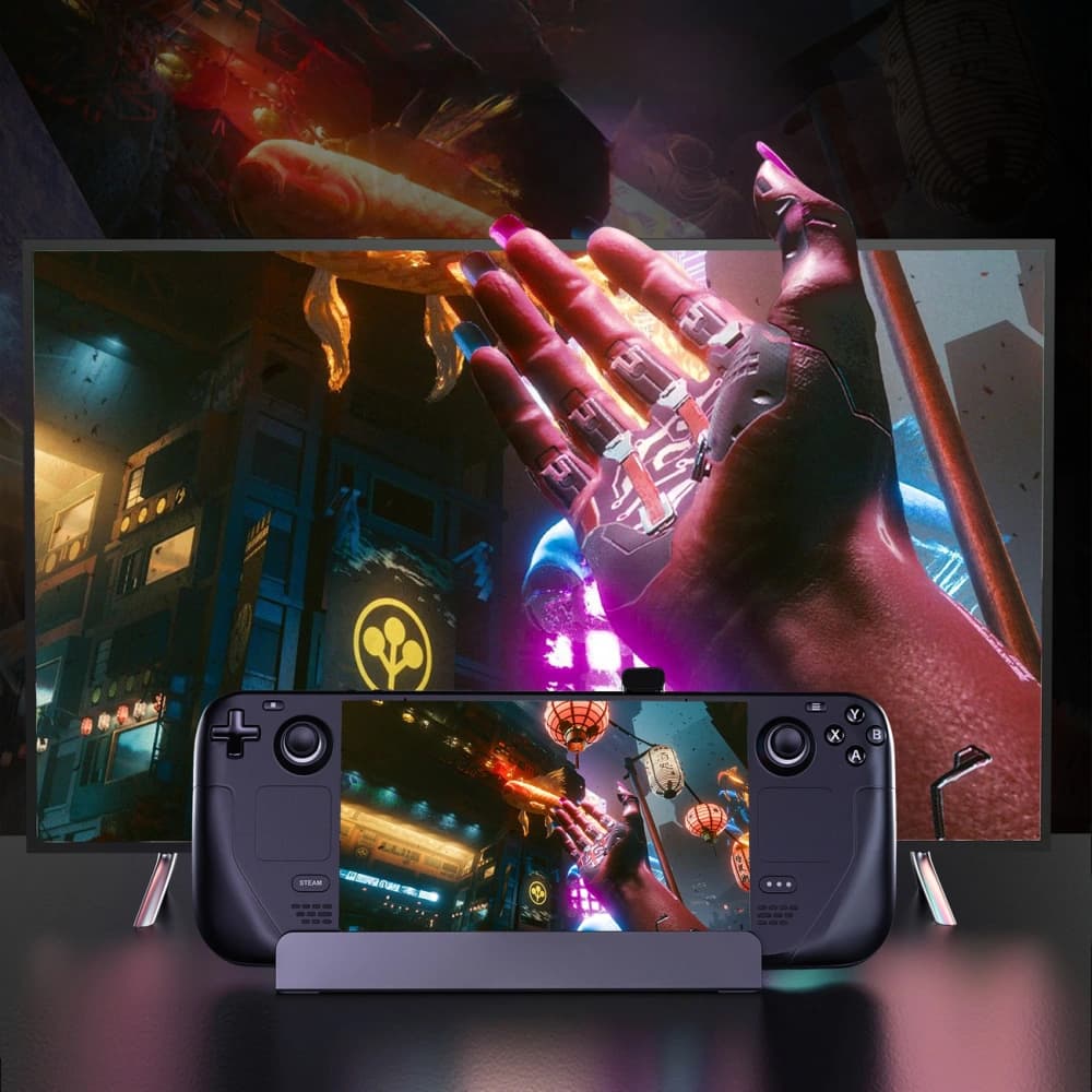 Choetech HUB M52 pentru Valve Steam Deck Adaptor LCD / OLED USB-C / USB-C PD, USB-A, HDMI, RJ45 gri - 6