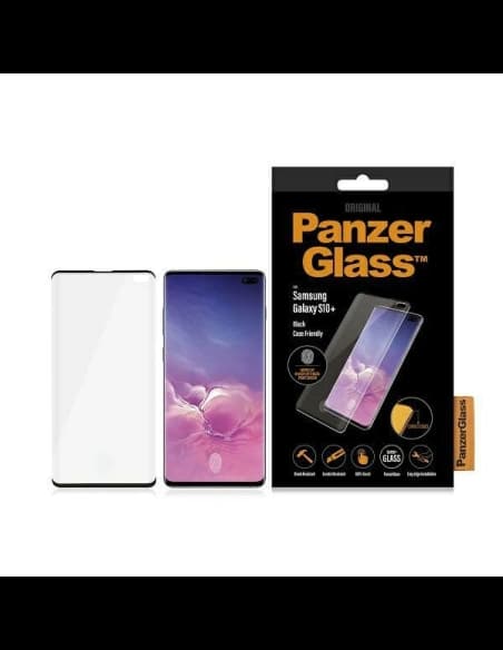 Gehärtetes Glas PanzerGlass Curved Super+ Samsung Galaxy S10+ Plus Case Friendly Finger Print schwarz