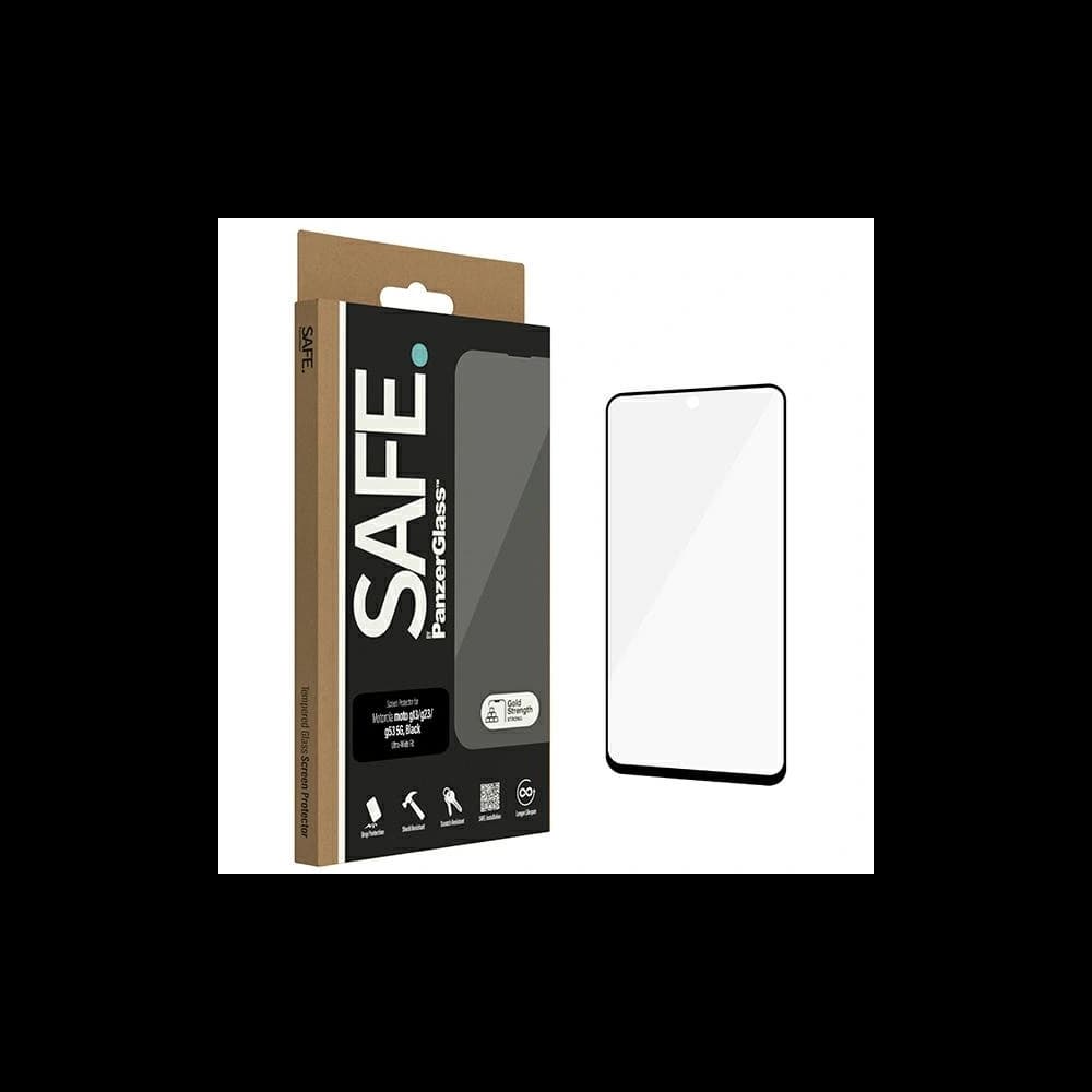 Sicherheitsglas SAFE von PanzerGlass Motorola Moto G13 / G23 / G53 5G Bildschirmschutz Ultra-Wide Fit schwarz