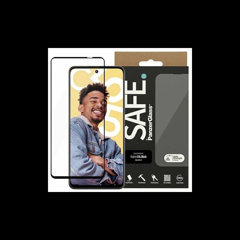 SAFE by PanzerGlass Realme C55 Screen Protection Ultra-Wide Fit black