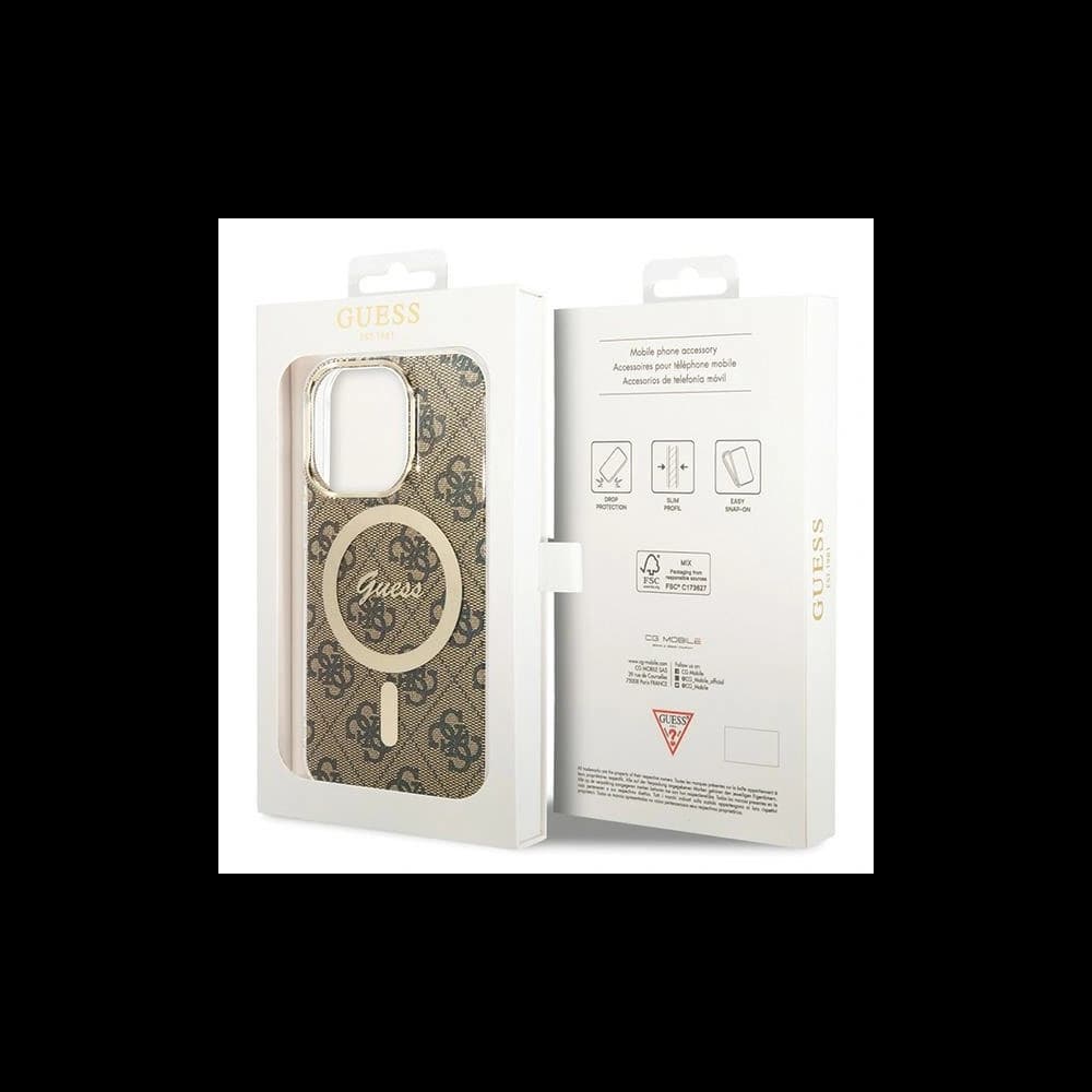 Case Guess GUHMP15LH4STW Apple iPhone 15 Pro Hardcase IML 4G MagSafe braun/brown - 7