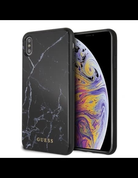 Etui Guess GUHCI65HYMABK Apple iPhone XS Max negru/marmură black