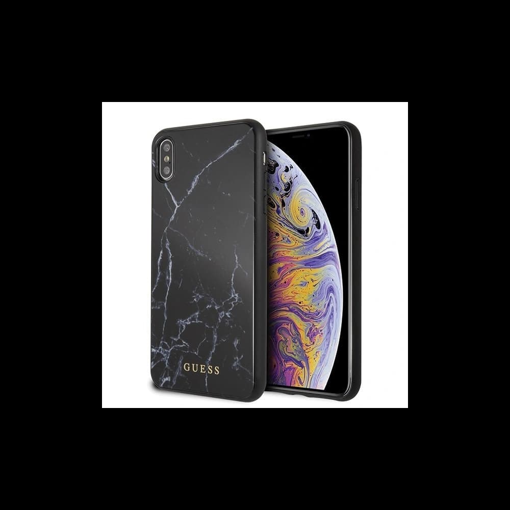 Etui Guess GUHCI65HYMABK Apple iPhone XS Max negru/marmură black