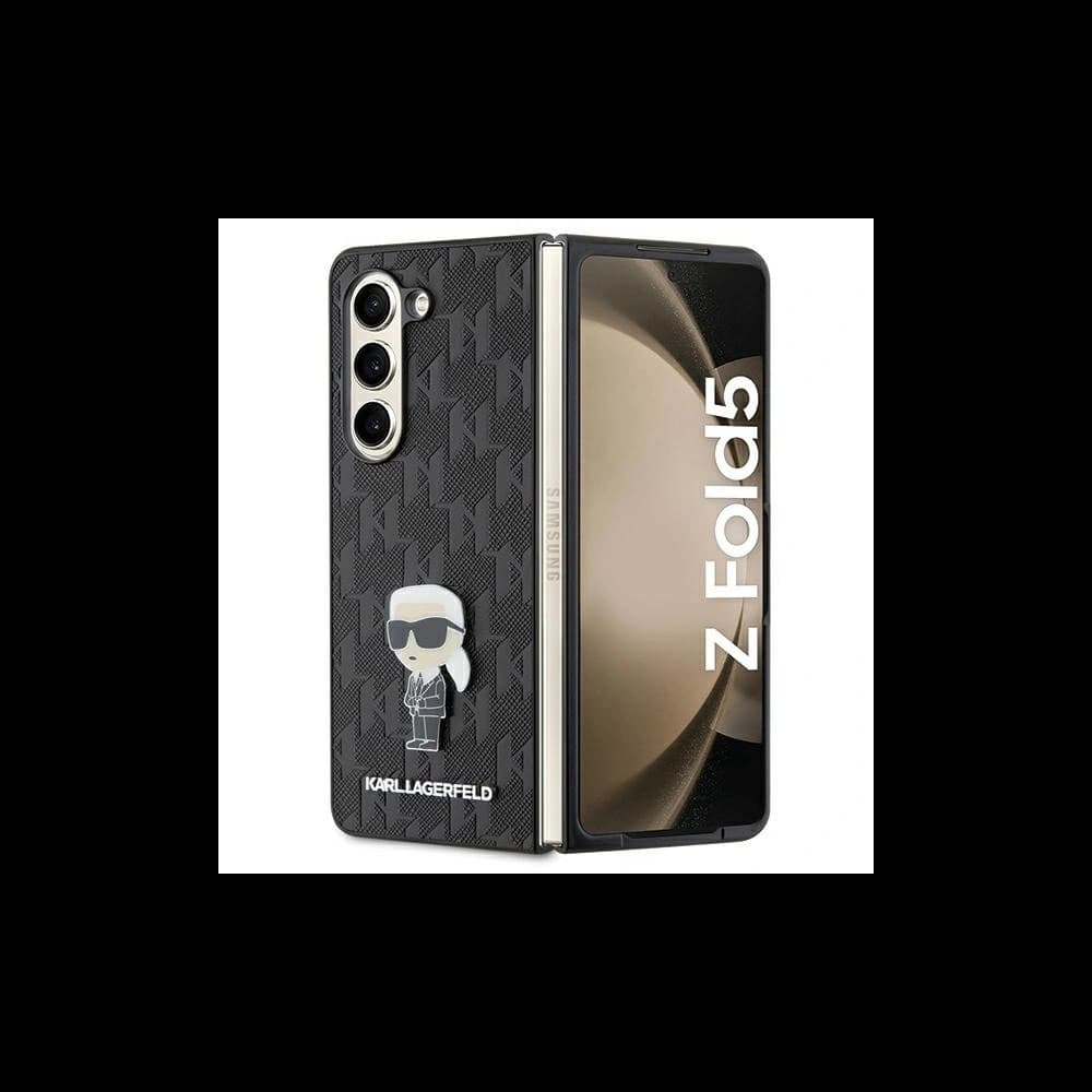 Etui Karl Lagerfeld KLHCZFD5SAPKINPK Samsung Galaxy Z Fold5 hardcase Saffiano Monogram Ikonik Pin černý/black