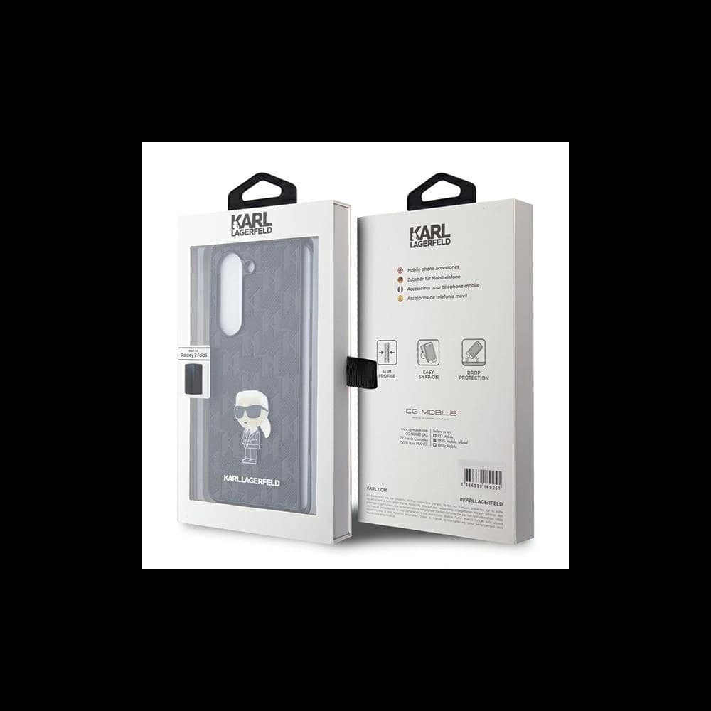 Etui Karl Lagerfeld KLHCZFD5SAPKINPK Samsung Galaxy Z Fold5 hardcase Saffiano Monogram Ikonik Pin černý/black - 7