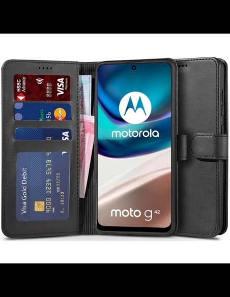 Etui Tech-Protect Wallet Motorola Moto G42 Fekete