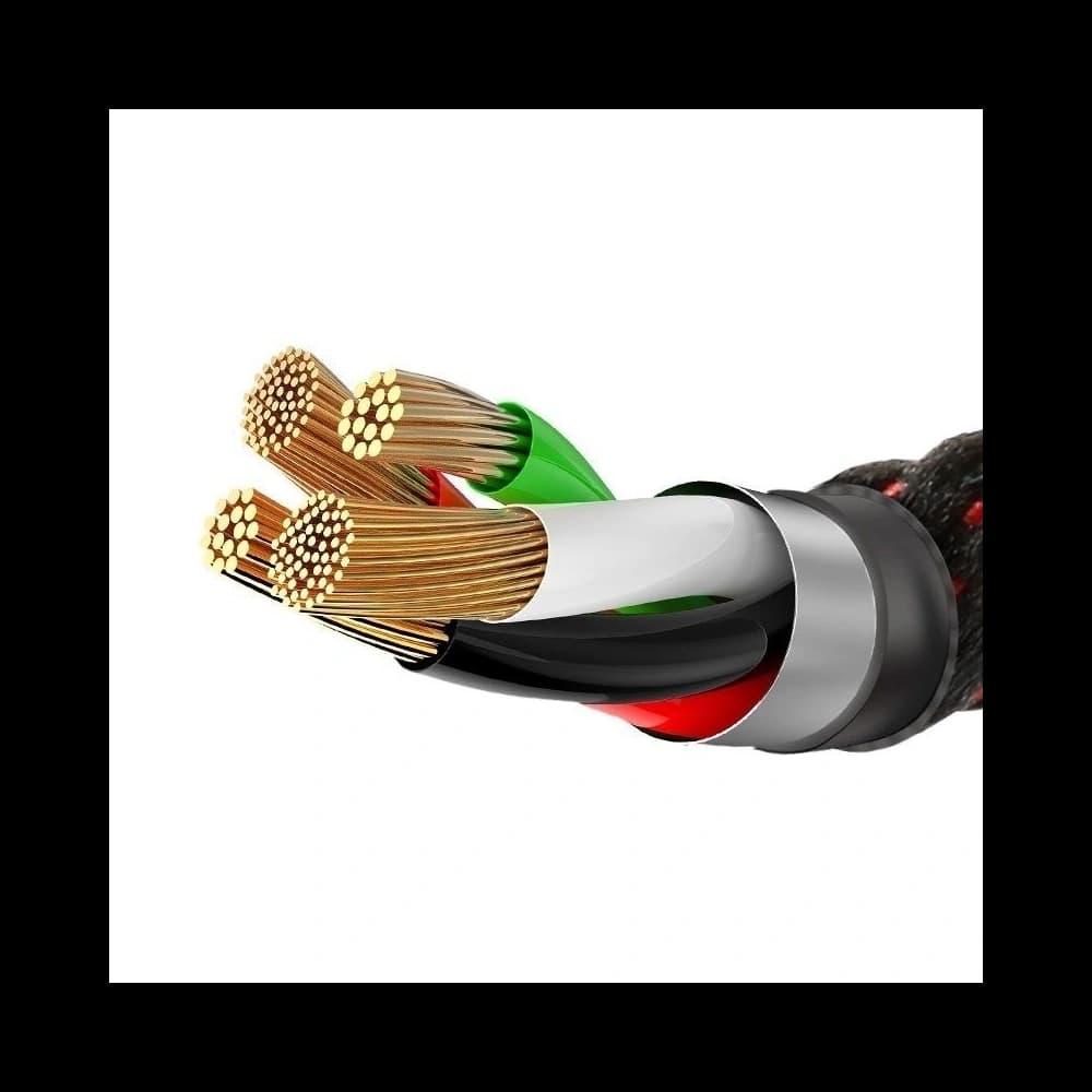 Kabel USB Lightning s LED diodou Baseus C-shaped 2.4A 1m (černý) - 2